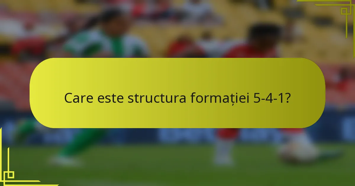Care este structura formației 5-4-1?